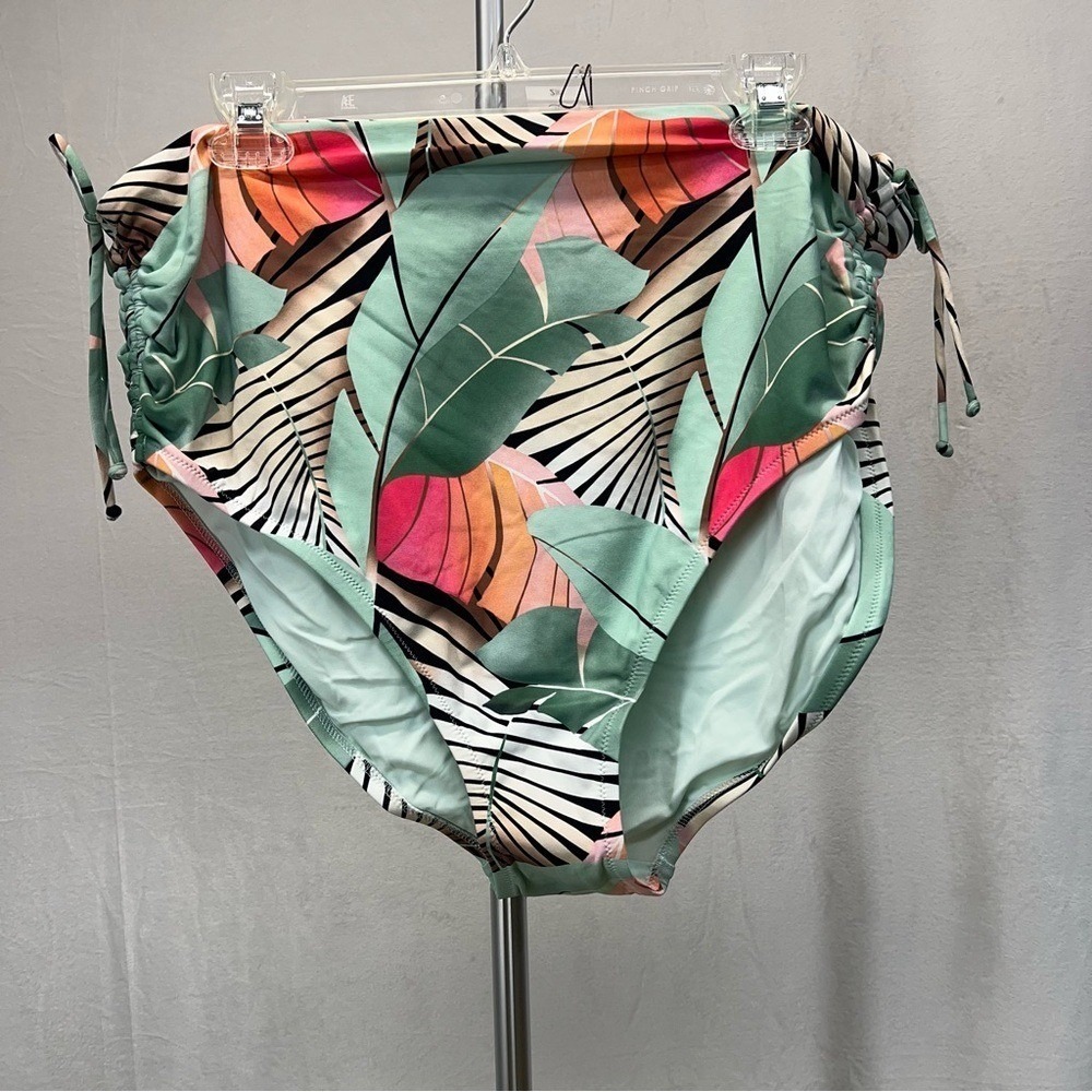 Calia women's Colorful Leaf Print Bikini Bottom 2x - Picture 4 of 5